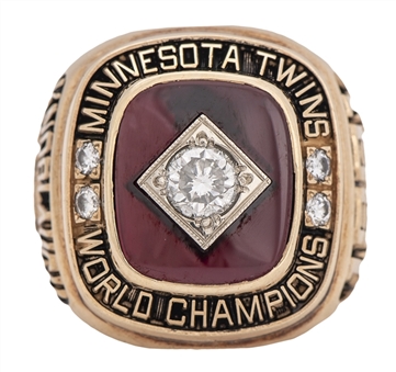 1991 Chuck Knoblauch Minnesota Twins World Series Champion 14k Ring With Original Presentation Box - Rookie Season (Knoblauch LOA)